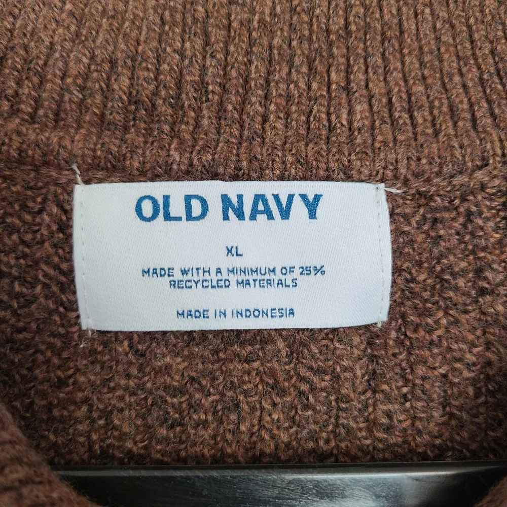 Old Navy SoSoft Minimal Collard Button Up Cardigan Sweater Brown Heather XL